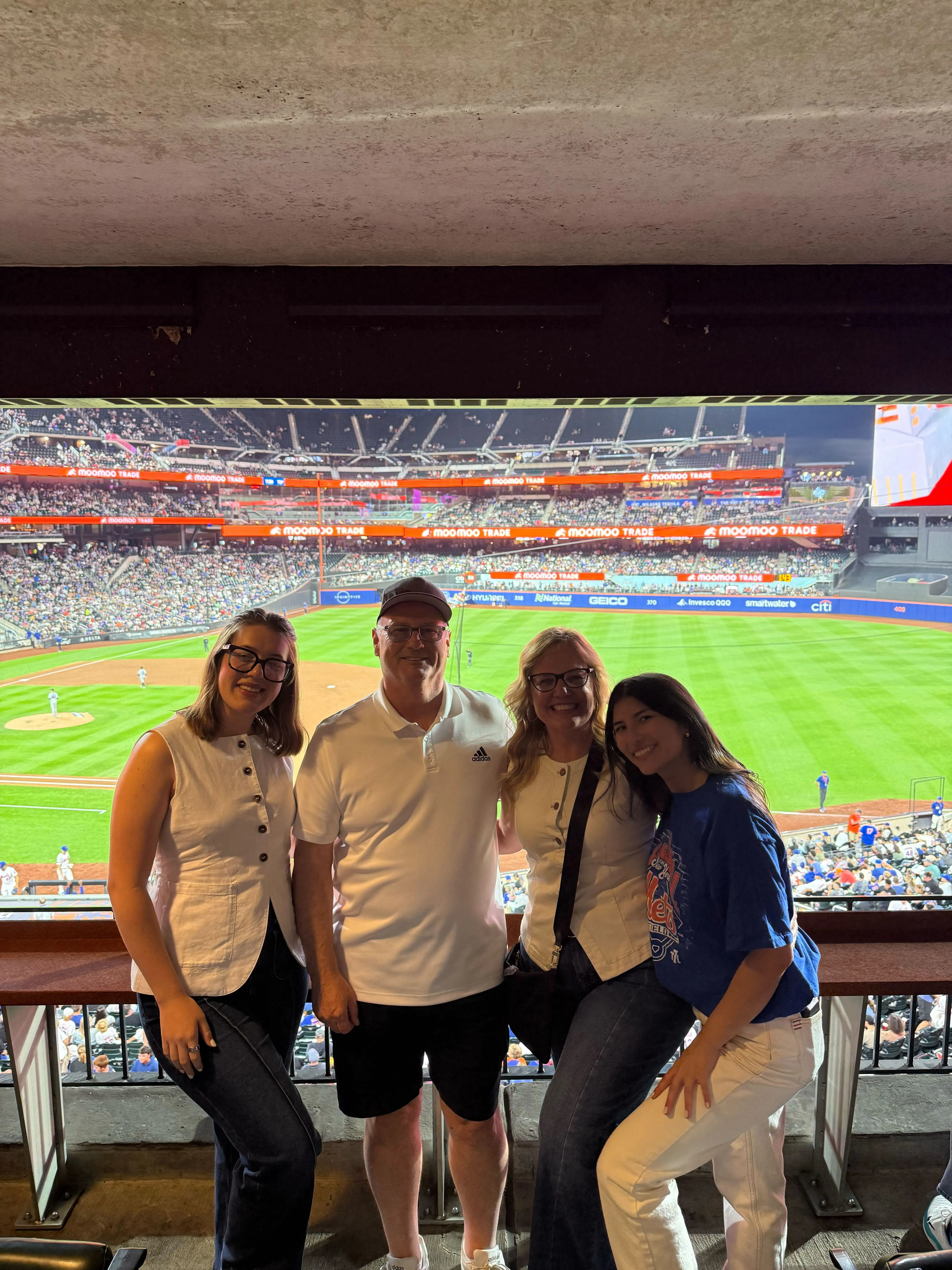Team at the stadium