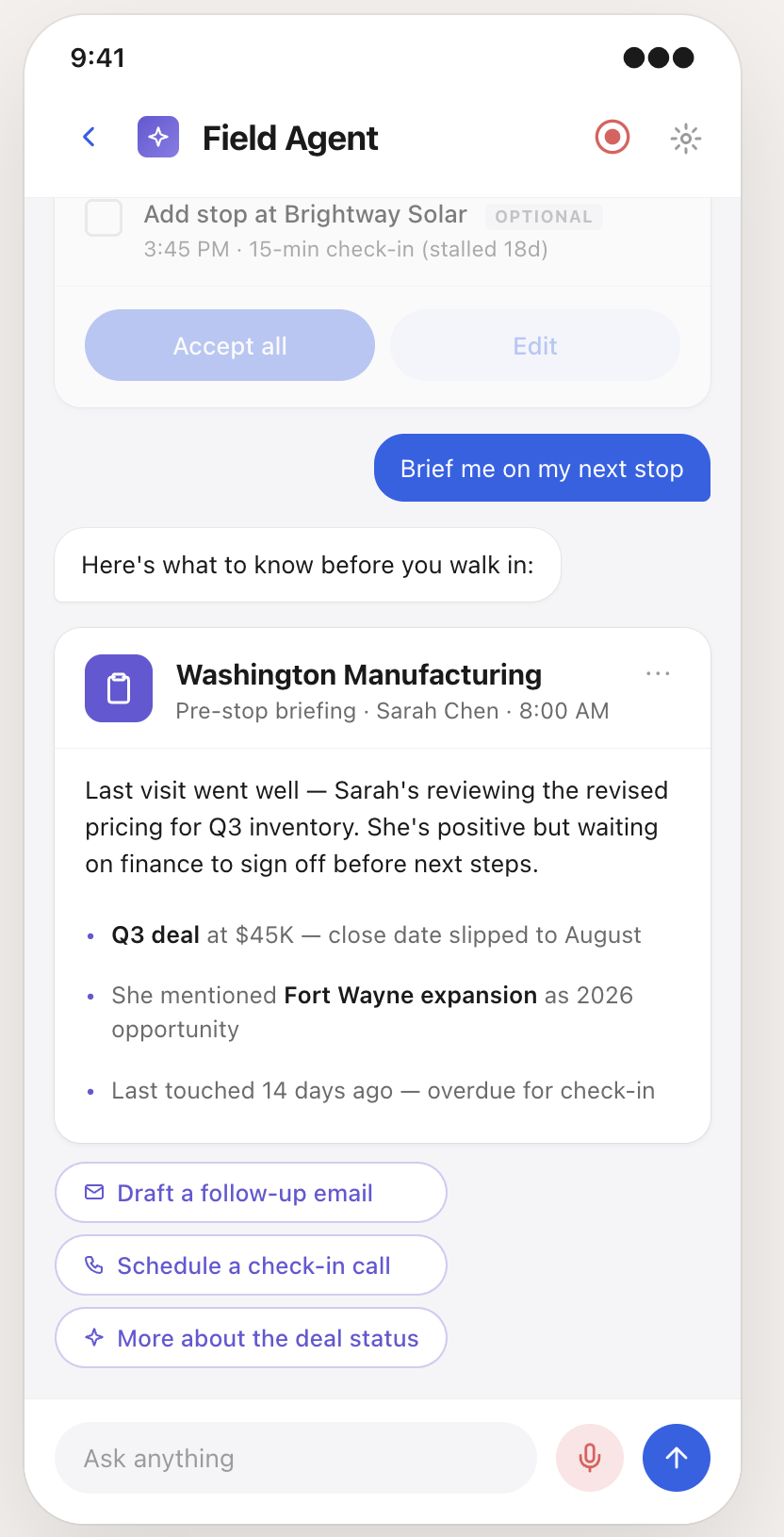 AI pre-visit briefing