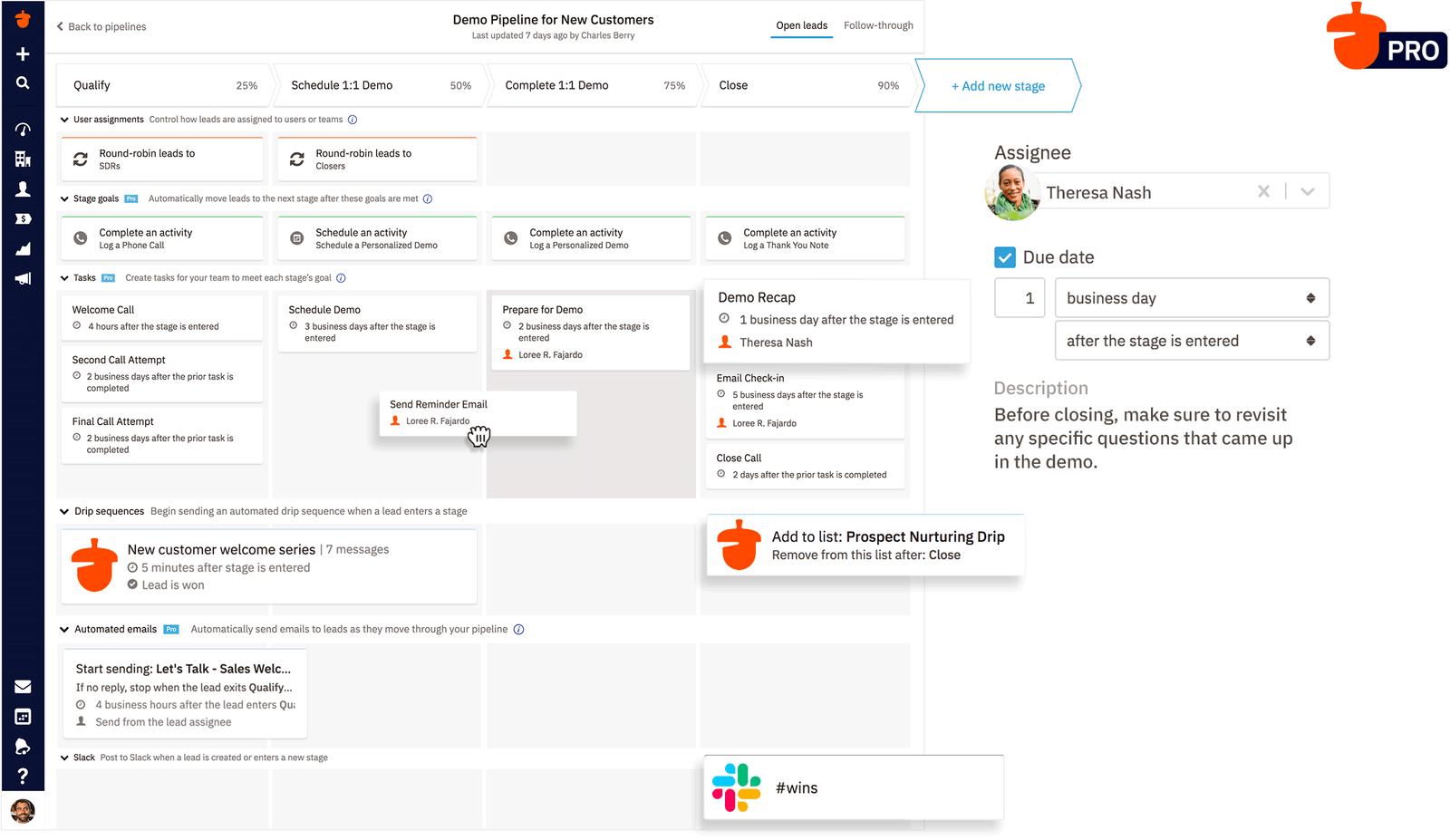 Nutshell sales CRM interface