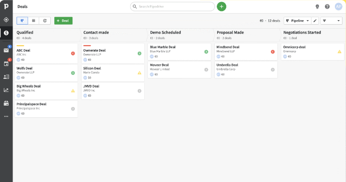 Pipedrive sales CRM pipeline interface