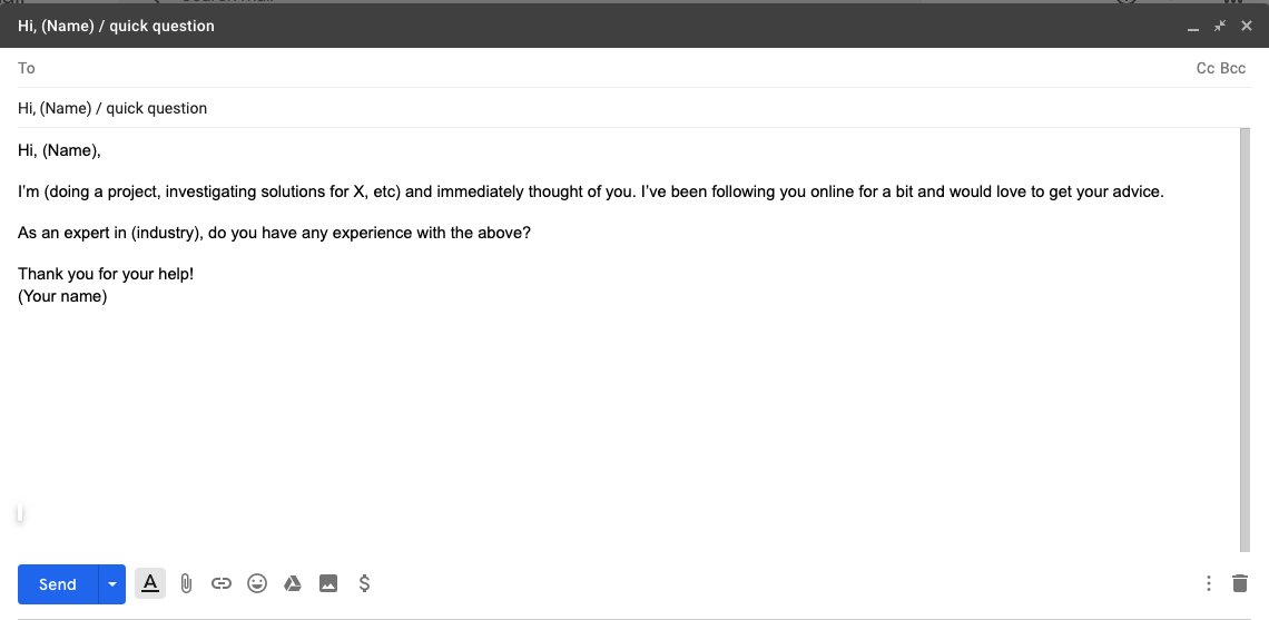 Ask for advice email template