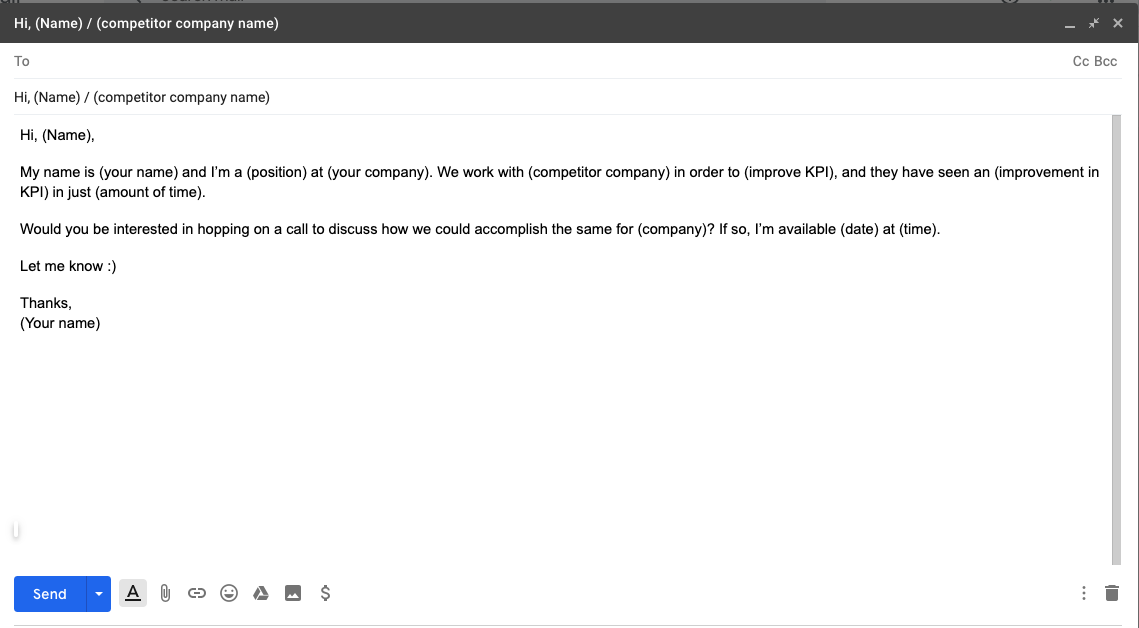 Case study email template