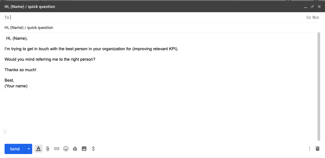 Referral request email template