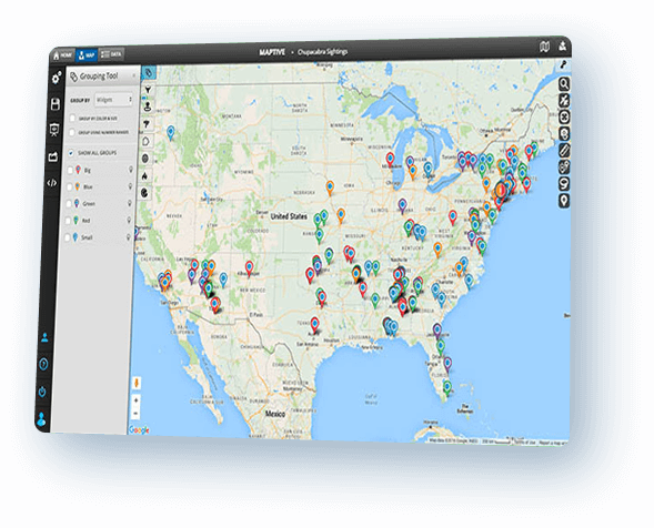 Maptive maps and routes can be easily shared with colleagues
