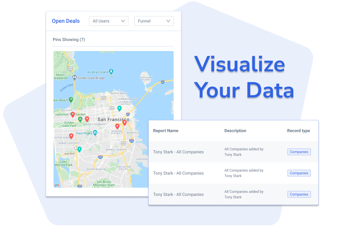 Comparison of sales data displayed as a map versus a traditional table