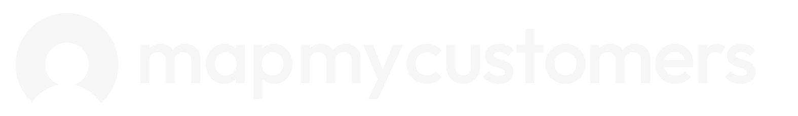 Map My Customers logo, white on dark background
